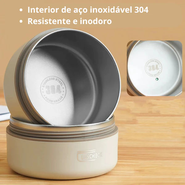 Kit 3 Lancheiras Térmicas Premium Lunch Box + Bolsa Térmica