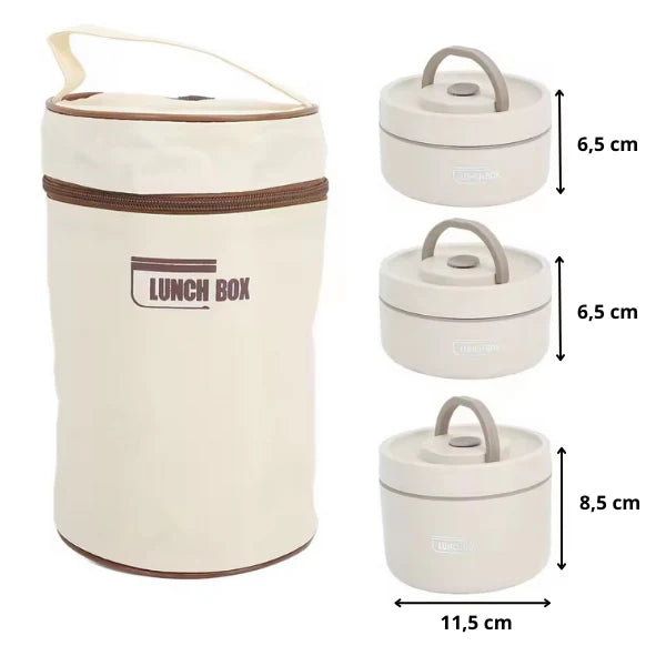 Kit 3 Lancheiras Térmicas Premium Lunch Box + Bolsa Térmica