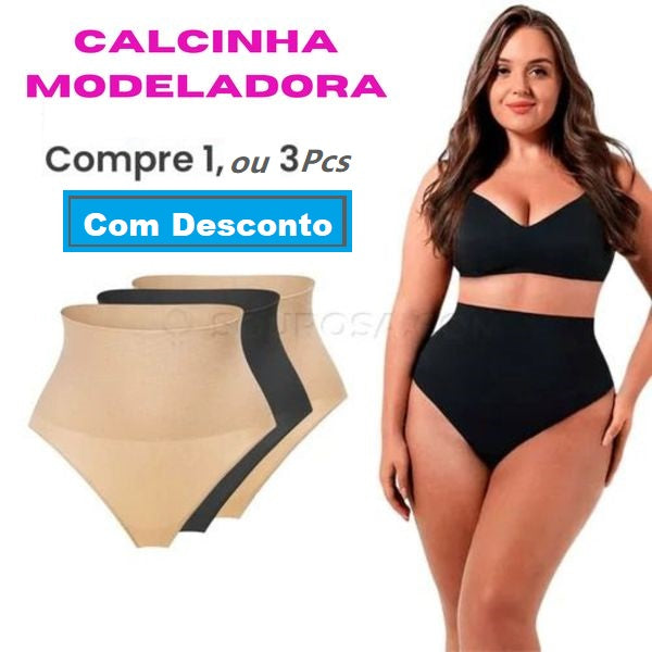 Calcinha Modeladora De Cintura Alta ConfortMax® [COMPRE 1 ou 3 Peças]