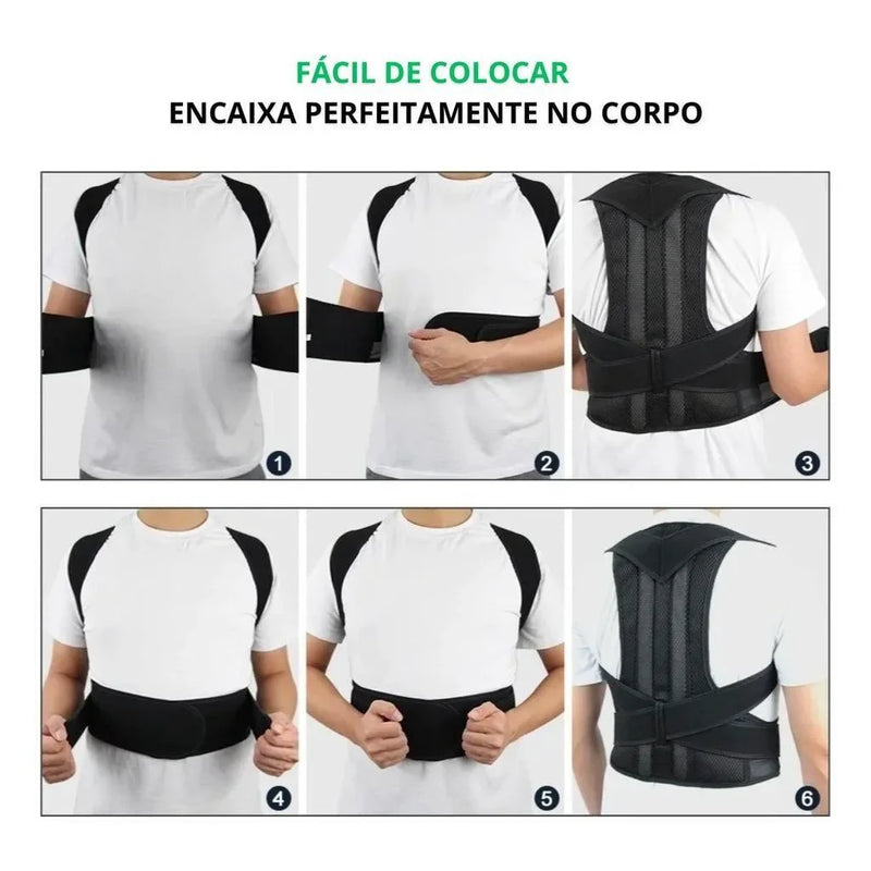 Cinta Postural Unissex com Reforço Lombar - Ajuste Firme e Conforto para a Coluna