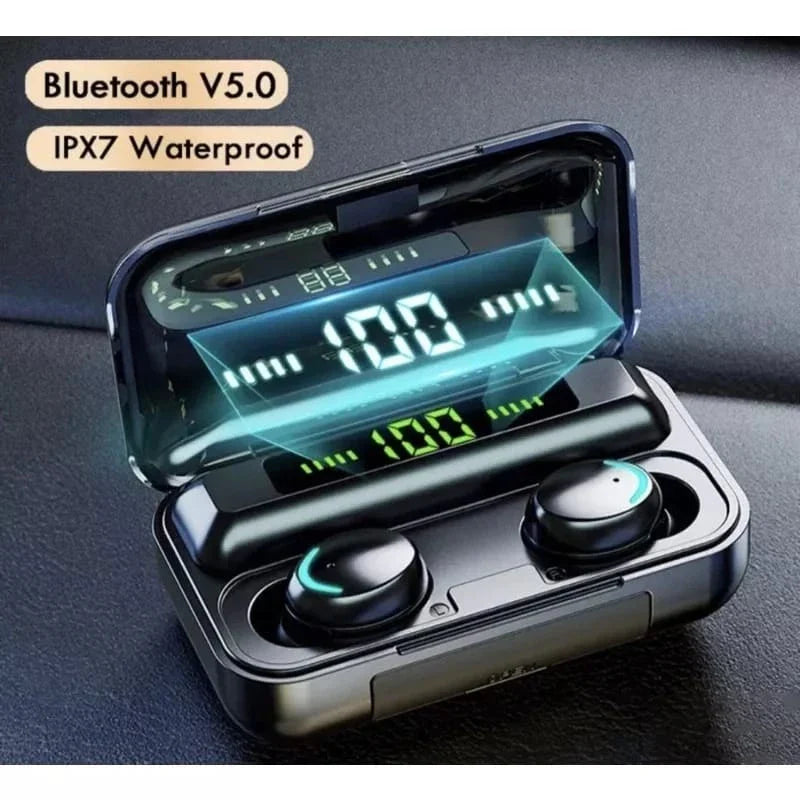 Fone Bluetooth TWS F9-5 – Som Imersivo, Power Bank e Resistência à Água