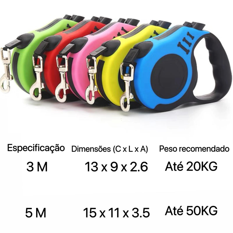 Guia Retrátil para Pets – Ideal para Cães e Gatos, Prático e Seguro