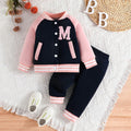 Conjunto Moletom Infantil Feminino - Baseball com Jaqueta e Calça