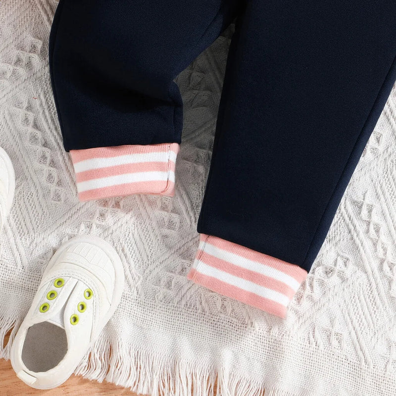 Conjunto Moletom Infantil Feminino - Baseball com Jaqueta e Calça