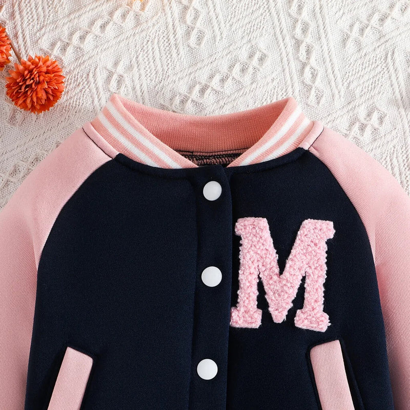 Conjunto Moletom Infantil Feminino - Baseball com Jaqueta e Calça