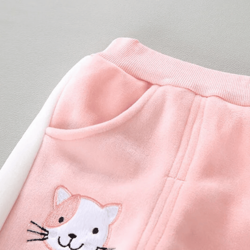 Conjunto Moletom Infantil Gatinho 3 Peças