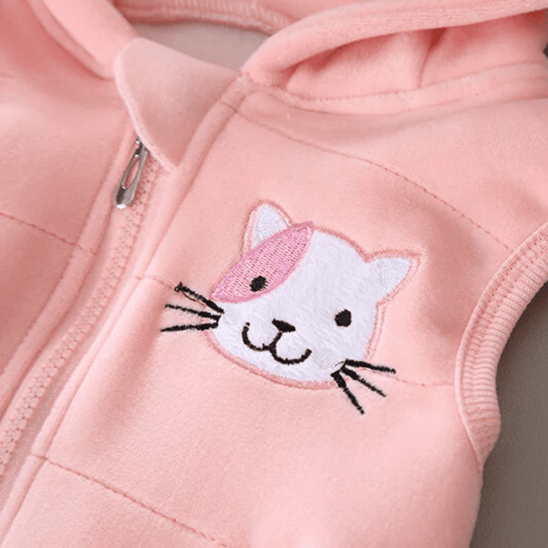 Conjunto Moletom Infantil Gatinho 3 Peças