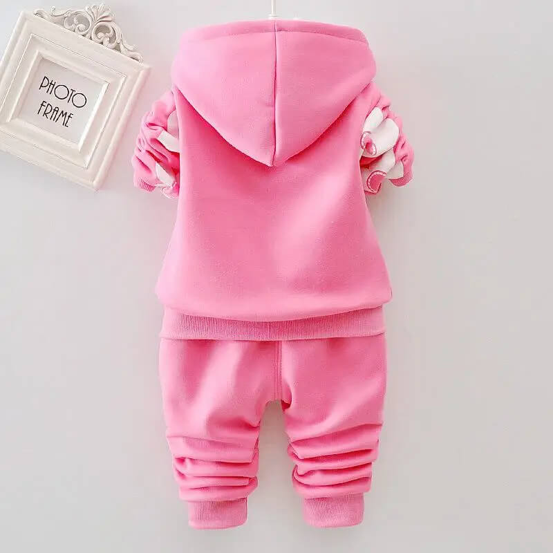 Conjunto Moletom Infantil  com Capuz e Estampa de Flores