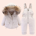 Conjunto de Casaco e Macacão Infantil para Inverno com Forro de Pelúcia - Diversas Cores