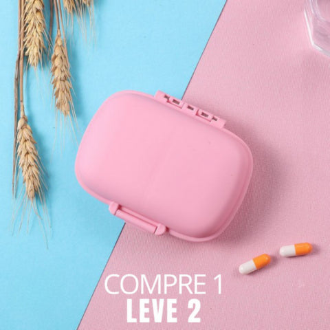 Organizador de Comprimido Portátil - 8 Grades (Compre 1  Leve 2)