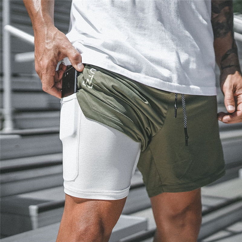 Short Masculino 2 em 1 Com Bolsos