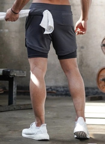 Short Masculino 2 em 1 Com Bolsos