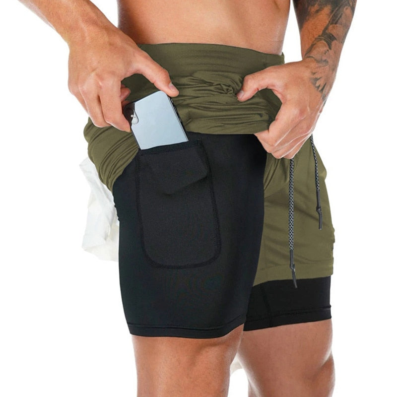 Short Masculino 2 em 1 Com Bolsos