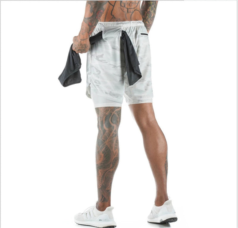 Short Masculino 2 em 1 Com Bolsos