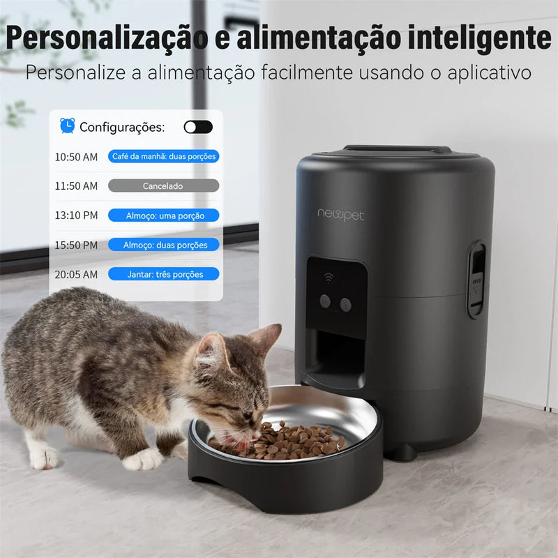 Comedouro Para Cães e Gatos Automático Newpet 2L – Controle pelo Wi-Fi Com o Celular