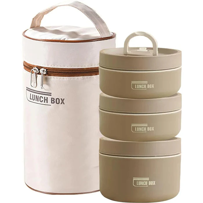 Kit 3 Lancheiras Térmicas Premium Lunch Box + Bolsa Térmica
