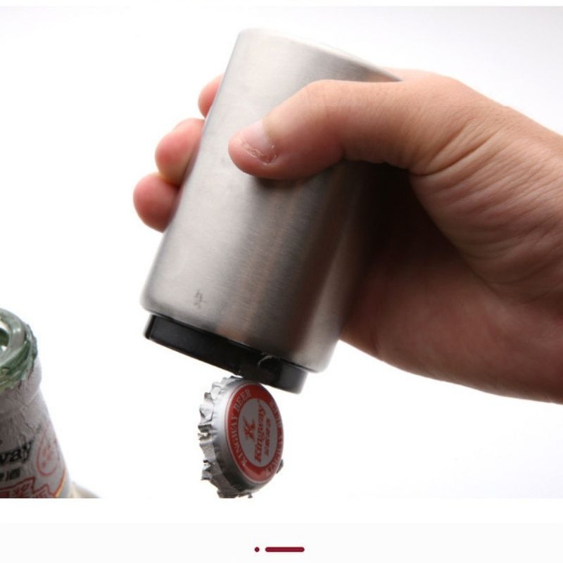 Abridor De Garrafas Magnético Automático Em Inox
