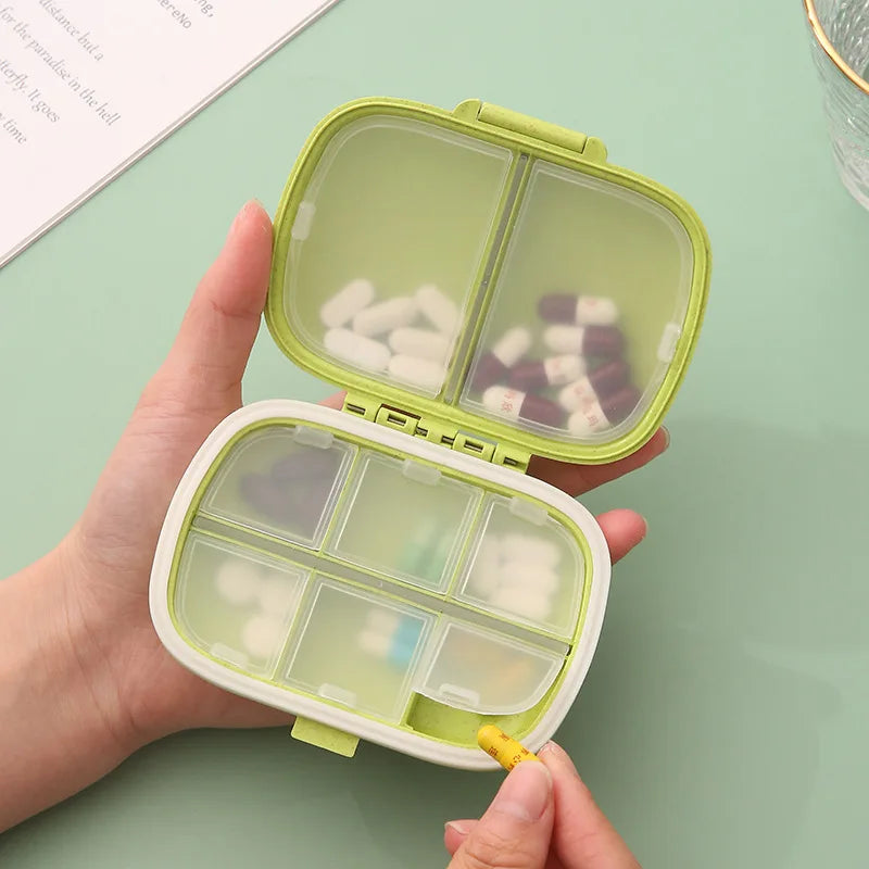 Organizador de Comprimido Portátil - 8 Grades (Compre 1  Leve 2)