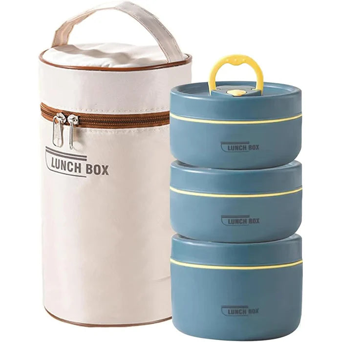 Kit 3 Lancheiras Térmicas Premium Lunch Box + Bolsa Térmica