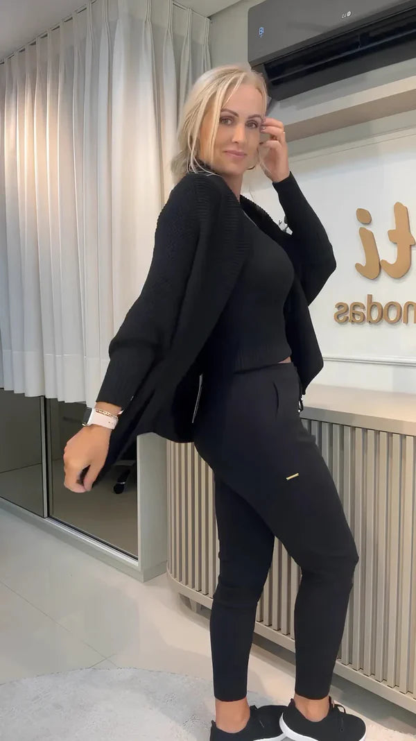 (Compre 1 e Leve 2) - Conjunto Sophia – Casaco + Cropped e Calça