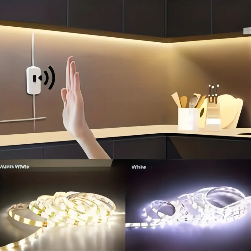 Fita de LED discreta com sensor de movimento, controladora