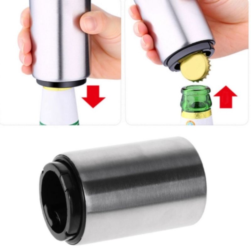 Abridor De Garrafas Magnético Automático Em Inox