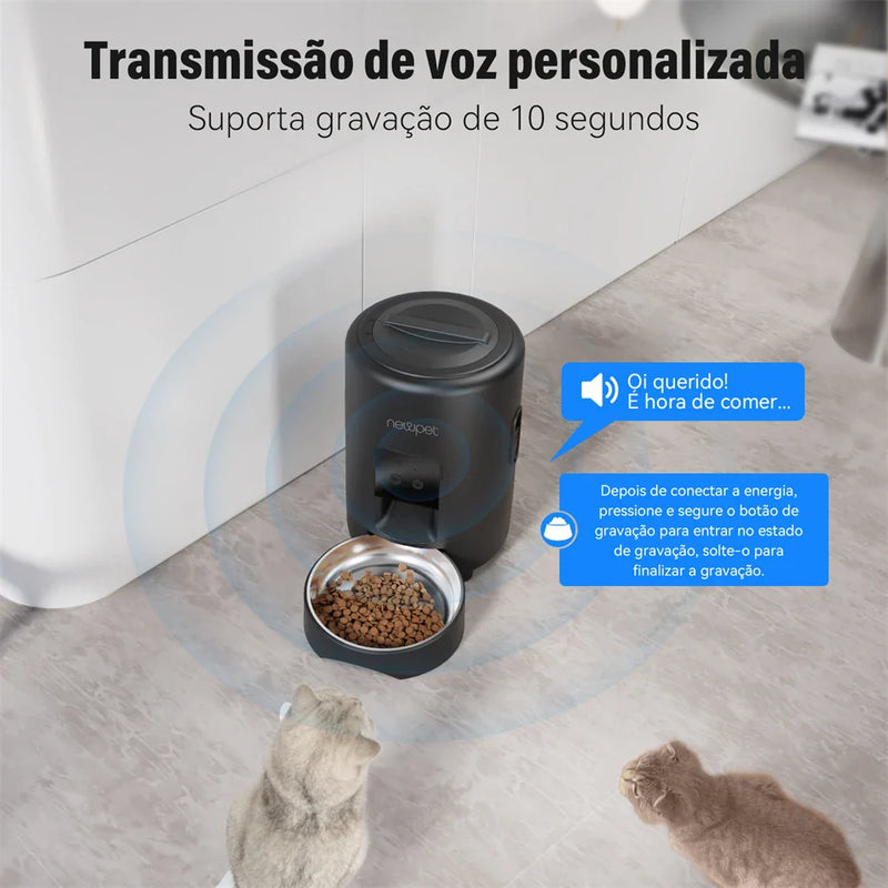 Comedouro Para Cães e Gatos Automático Newpet 2L – Controle pelo Wi-Fi Com o Celular
