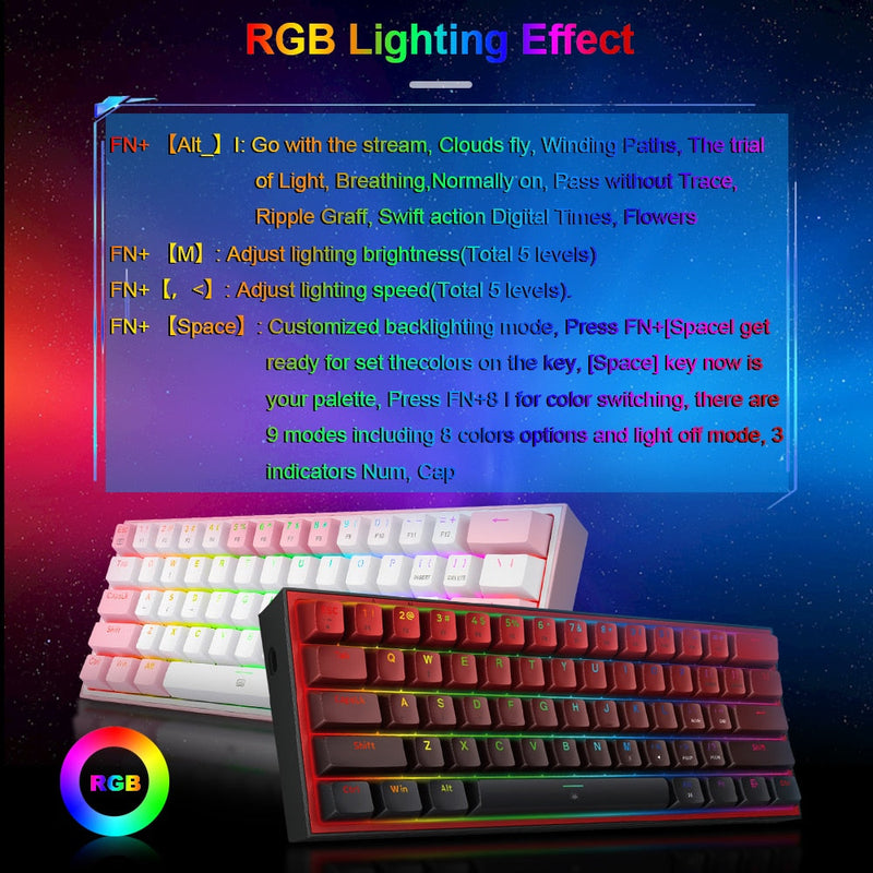 Teclado Mecânico REDRAGON K617 Fizz
