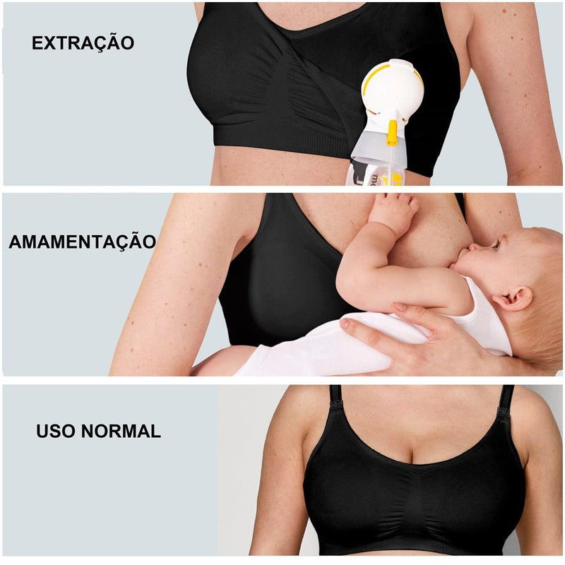 Sutiã de Amamentação e Extração Medela 3 em 1 Preto