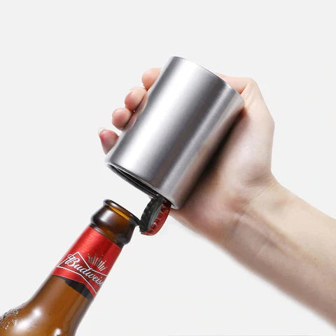 Abridor De Garrafas Magnético Automático Em Inox