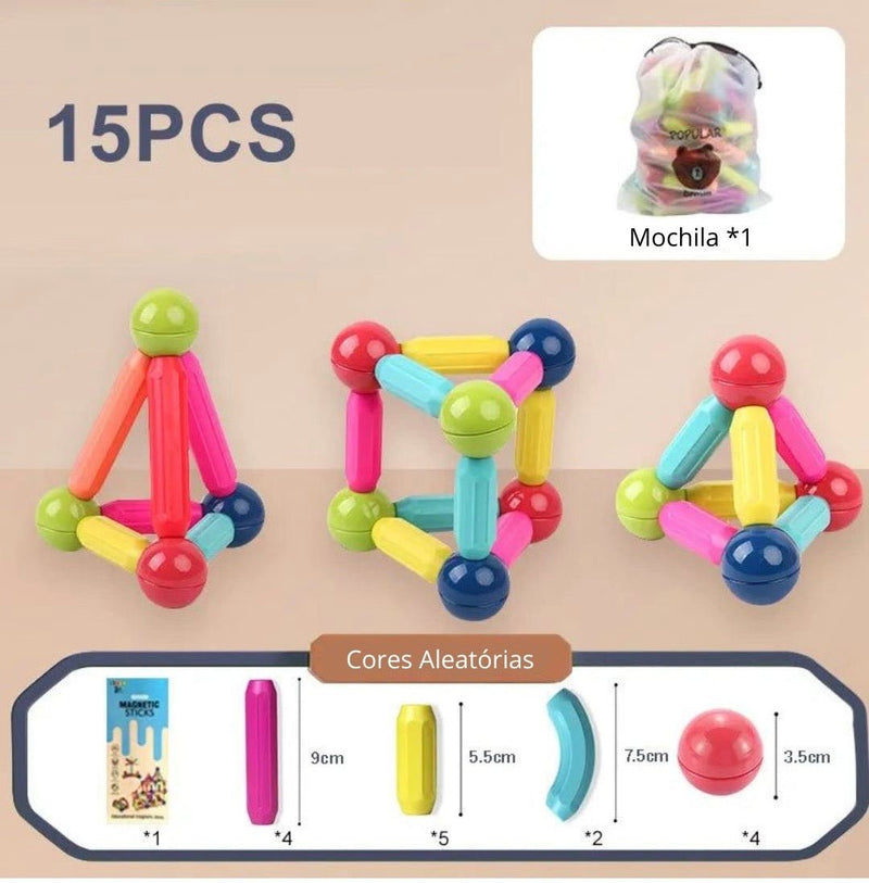 Criativa Magnético - Conjunto de Bolas e Hastes Magnéticas - Criativa Kids - CriativaKids