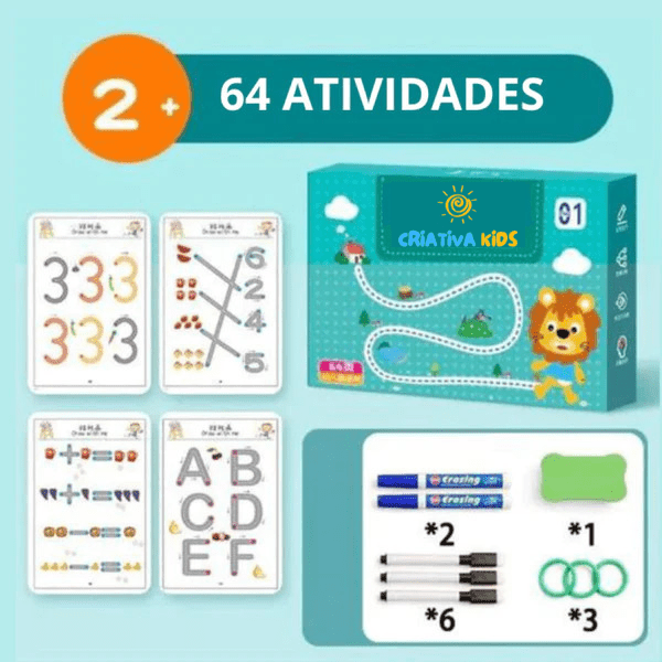 CriativaBook - Caderno Mágico Infantil + Canetas de Brinde - CriativaKids
